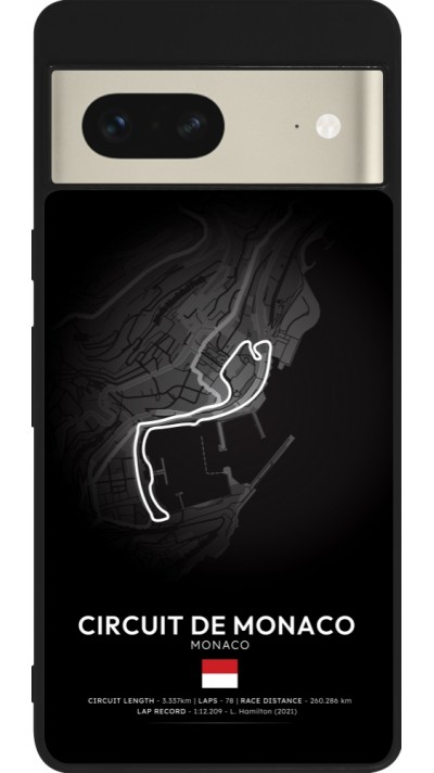 Coque Google Pixel 7 - Silicone rigide noir F1 Track 2025 Monaco
