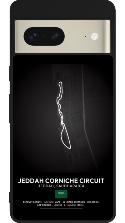 Coque Google Pixel 7 - Silicone rigide noir F1 Track 2025 Saudi Arabia