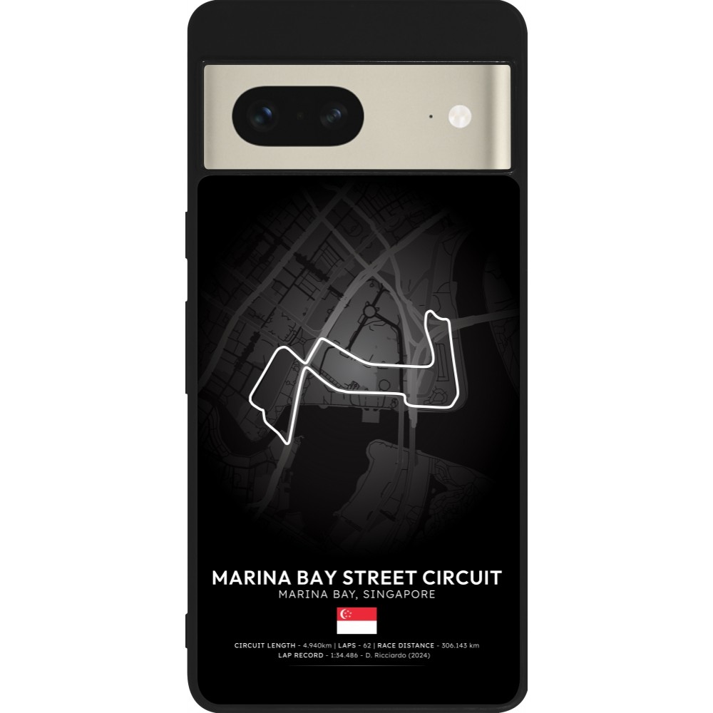 Coque Google Pixel 7 - Silicone rigide noir F1 Track 2025 Singapore