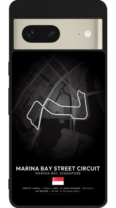 Coque Google Pixel 7 - Silicone rigide noir F1 Track 2025 Singapore