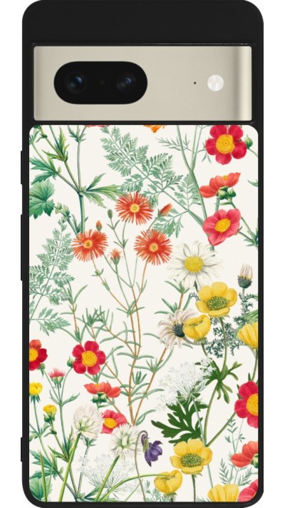 Coque Google Pixel 7 - Silicone rigide noir Flora Botanical Wildlife