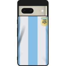 Coque Google Pixel 7 - Silicone rigide noir Maillot de football Argentine 2022 personnalisable