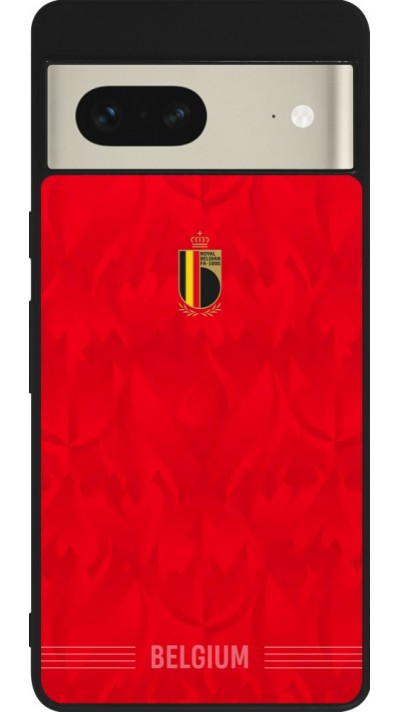 Google Pixel 7 Case Hülle - Silikon schwarz Belgien 2026 personalisierbares Fussballtrikot