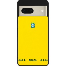 Google Pixel 7 Case Hülle - Silikon schwarz Brasilien 2026 personalisierbares Fussballtrikot