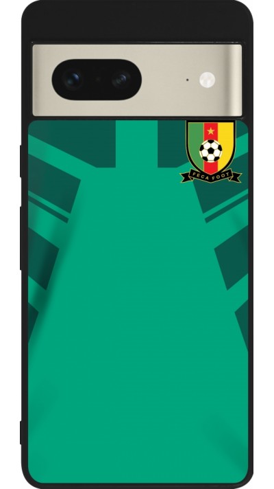 Coque Google Pixel 7 - Silicone rigide noir Maillot de football Cameroun 2022 personnalisable