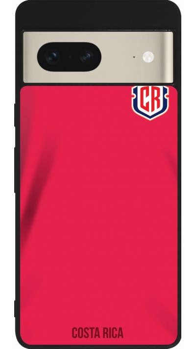 Coque Google Pixel 7 - Silicone rigide noir Maillot de football Costa Rica 2022 personnalisable