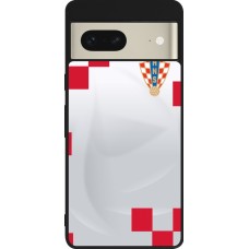 Google Pixel 7 Case Hülle - Silikon schwarz Kroatien 2022 personalisierbares Fussballtrikot