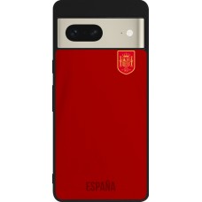 Coque Google Pixel 7 - Silicone rigide noir Maillot de football Espagne 2022 personnalisable