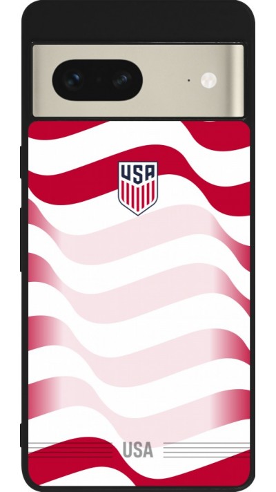 Google Pixel 7 Case Hülle - Silikon schwarz Vereinigten Staaten 2026 personalisierbares Fussballtrikot