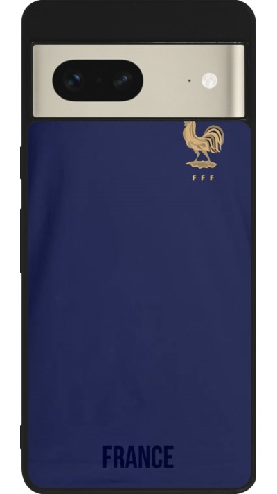 Coque Google Pixel 7 - Silicone rigide noir Maillot de football France 2022 personnalisable