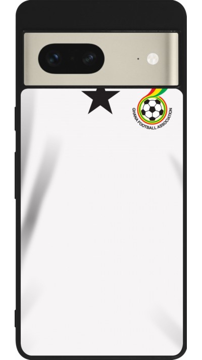 Coque Google Pixel 7 - Silicone rigide noir Maillot de football Ghana 2022 personnalisable