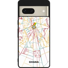 Coque Google Pixel 7 - Silicone rigide noir Maillot de football Ghana 2026 personnalisable