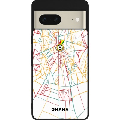 Coque Google Pixel 7 - Silicone rigide noir Maillot de football Ghana 2026 personnalisable