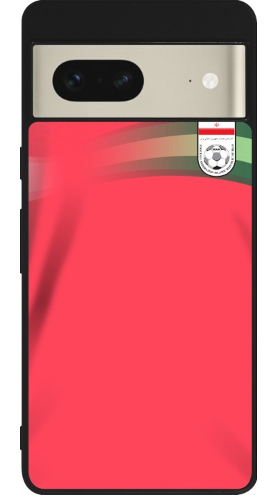 Coque Google Pixel 7 - Silicone rigide noir Maillot de football Iran 2022 personnalisable