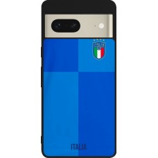 Coque Google Pixel 7 - Silicone rigide noir Maillot de football Italie 2022 personnalisable