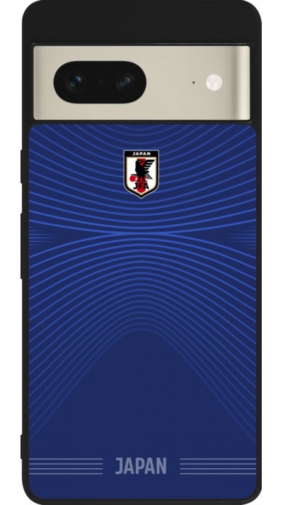 Coque Google Pixel 7 - Silicone rigide noir Maillot de football Japon 2026 personnalisable