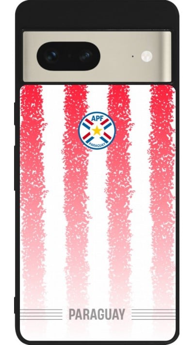 Google Pixel 7 Case Hülle - Silikon schwarz Paraguay 2026 personalisierbares Fussballtrikot