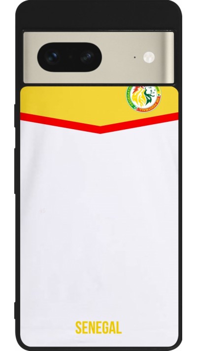 Google Pixel 7 Case Hülle - Silikon schwarz Senegal 2022 personalisierbares Fußballtrikot