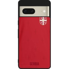 Google Pixel 7 Case Hülle - Silikon schwarz Serbien 2022 personalisierbares Fussballtrikot