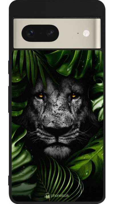 Coque Google Pixel 7 - Silicone rigide noir Forest Lion