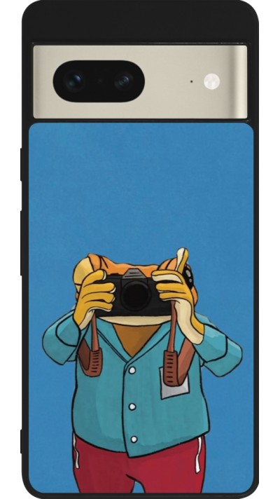 Google Pixel 7 Case Hülle - Silikon schwarz Frog with camera DTMF