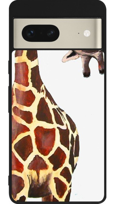 Google Pixel 7 Case Hülle - Silikon schwarz Giraffe Fit