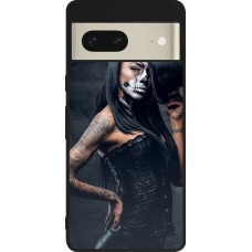 Coque Google Pixel 7 - Silicone rigide noir Halloween 22 Tattooed Girl