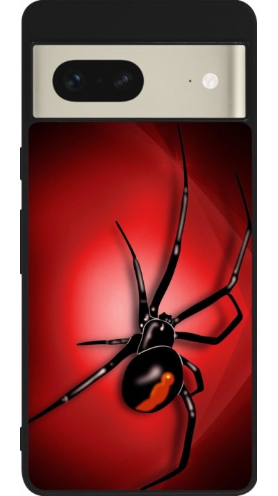 Coque Google Pixel 7 - Silicone rigide noir Halloween 2023 spider black widow