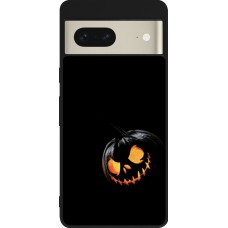 Coque Google Pixel 7 - Silicone rigide noir Halloween 2023 discreet pumpkin