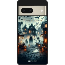 Google Pixel 7 Case Hülle - Silikon schwarz Halloween Spukstadt