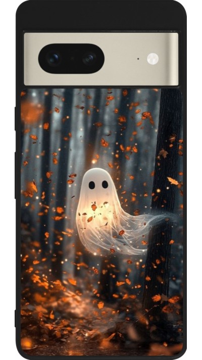 Coque Google Pixel 7 - Silicone rigide noir Halloween 2025 Ghost in the forest