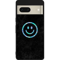 Google Pixel 7 Case Hülle - Silikon schwarz Happy smiley irisirt