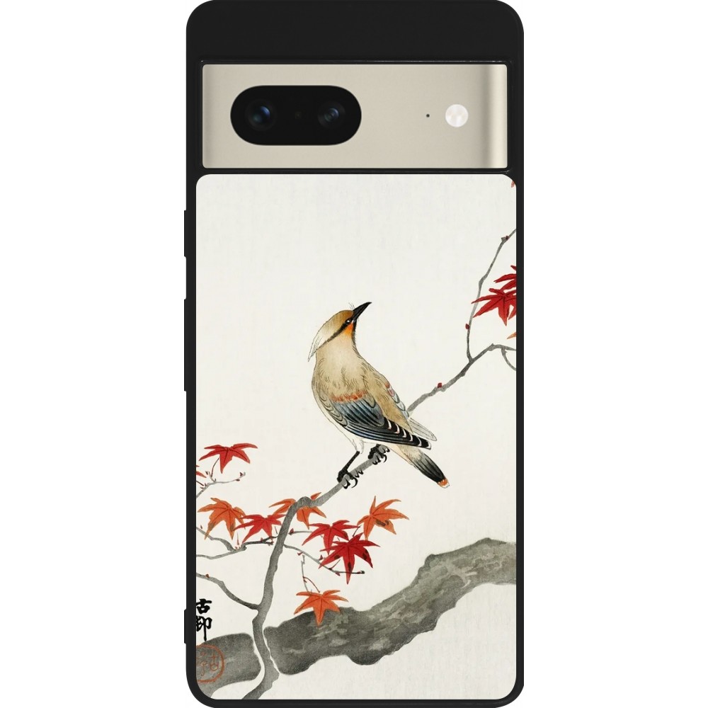 Google Pixel 7 Case Hülle - Silikon schwarz Japanese Bird
