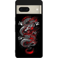 Google Pixel 7 Case Hülle - Silikon schwarz Japanese style Dragon Tattoo Red Black