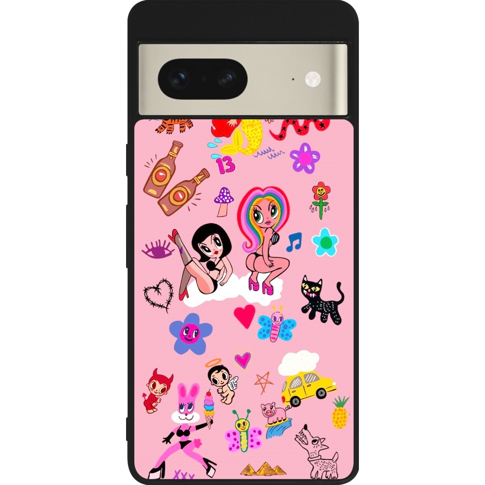 Google Pixel 7 Case Hülle - Silikon schwarz Karol G La Bichota Manana Sera Bonito