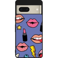 Google Pixel 7 Case Hülle - Silikon schwarz Lips and lipgloss