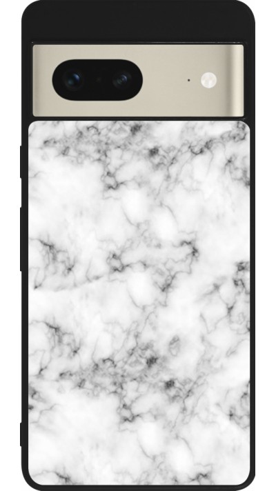 Coque Google Pixel 7 - Silicone rigide noir Marble 01