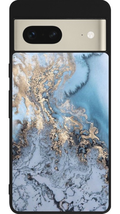 Coque Google Pixel 7 - Silicone rigide noir Marble 04