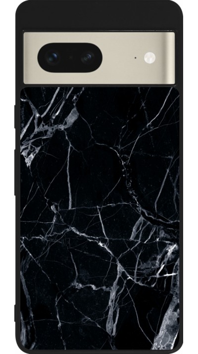 Google Pixel 7 Case Hülle - Silikon schwarz Marble Black 01