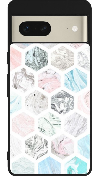 Google Pixel 7 Case Hülle - Silikon schwarz Marble Everything
