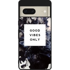 Google Pixel 7 Case Hülle - Silikon schwarz Marble Good Vibes Only