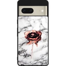 Google Pixel 7 Case Hülle - Silikon schwarz Marble Rose Gold
