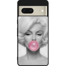 Coque Google Pixel 7 - Silicone rigide noir Marilyn Bubble