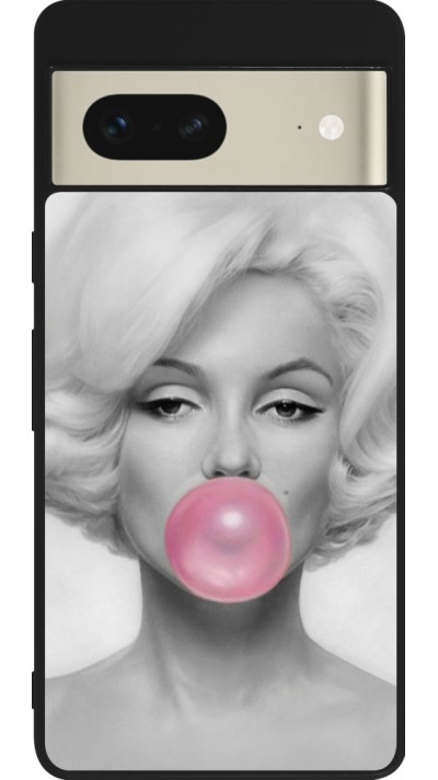 Google Pixel 7 Case Hülle - Silikon schwarz Marilyn Bubble