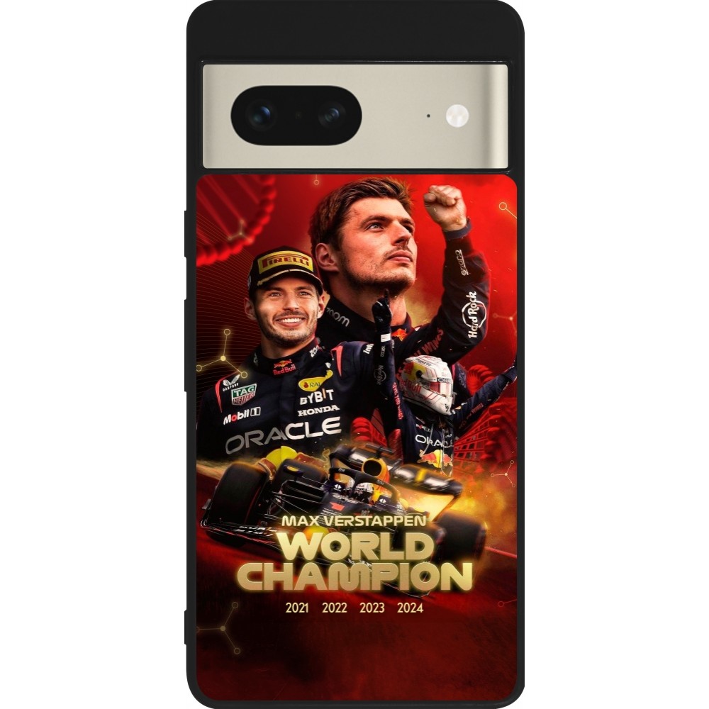 Google Pixel 7 Case Hülle - Silikon schwarz Max Verstappen Champion 2023