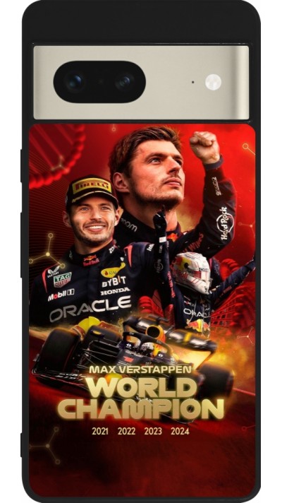 Google Pixel 7 Case Hülle - Silikon schwarz Max Verstappen Champion 2023