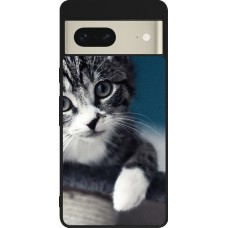 Coque Google Pixel 7 - Silicone rigide noir Meow 23