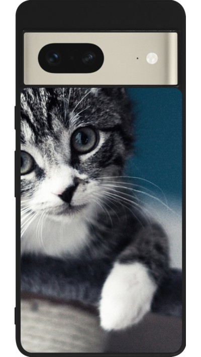 Google Pixel 7 Case Hülle - Silikon schwarz Meow 23