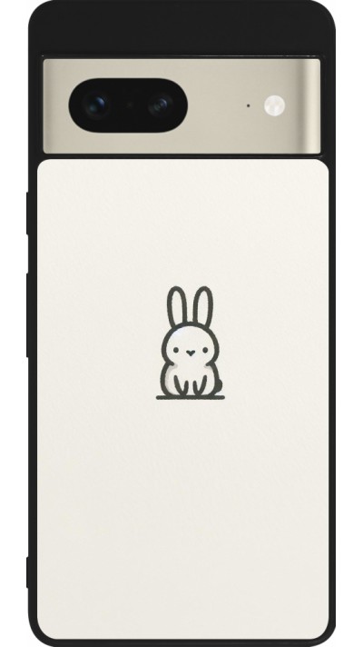 Coque Google Pixel 7 - Silicone rigide noir Minimal bunny cutie