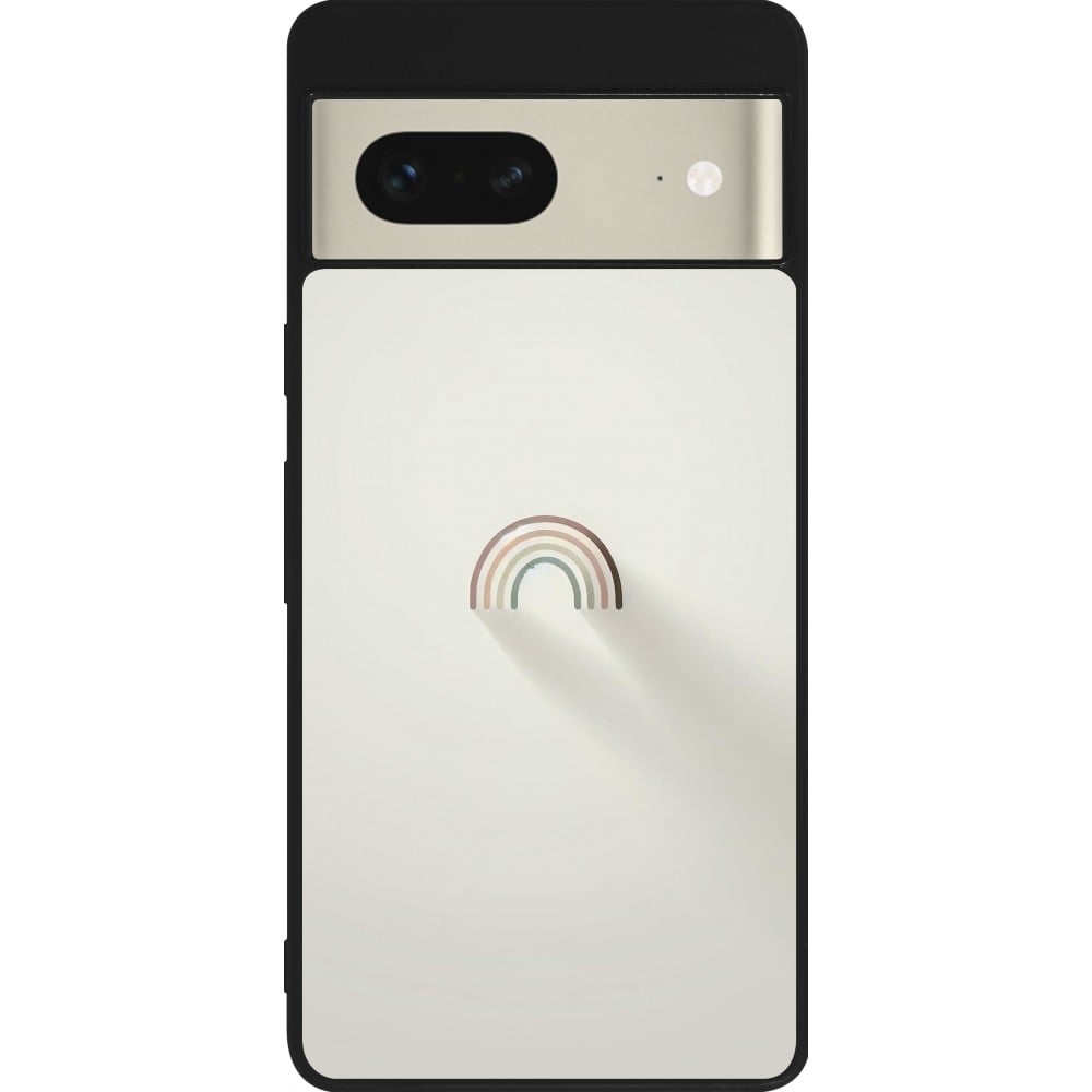 Coque Google Pixel 7 - Silicone rigide noir Mini Rainbow Minimal